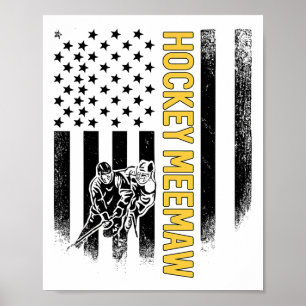 Hockey Oma Amerikaanse Vlag Hockey Speler Poster