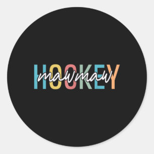 Hockey Oma Retro Vintage Hockey Speler Liefhebber Ronde Sticker