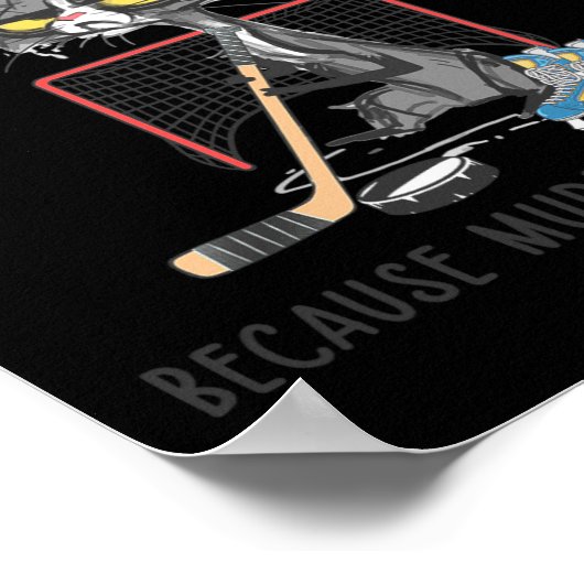 Hockey Omdat moord is fout Plezier Schattige Kat H Poster (Hoek)