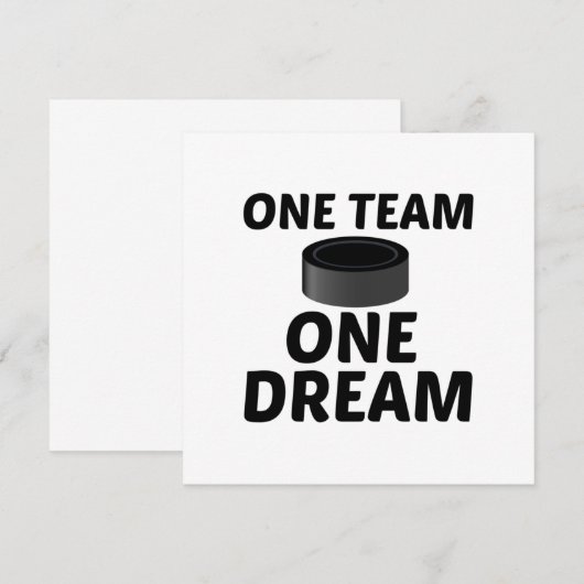 HOCKEY ONE TEAM ONE DREAM BEDANKKAART (Voorkant / Achterkant)