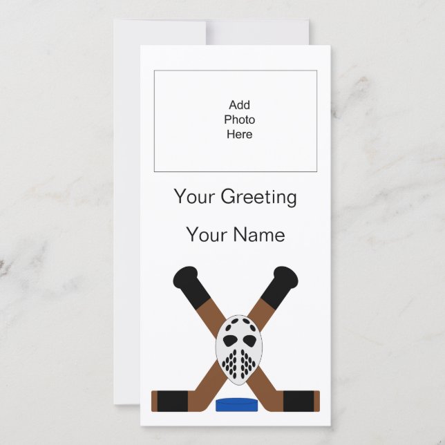 Hockey ontwerp gepersonaliseerde fotokaart (Voorkant)