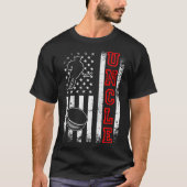 Hockey oom Amerikaanse vlag hockey T-shirt (Voorkant)
