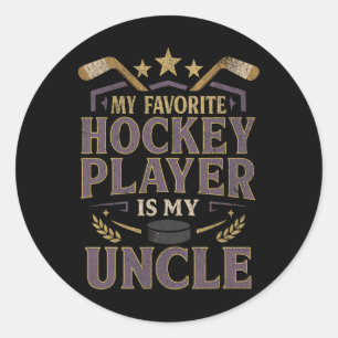 Hockey Oom Fan Design Mijn Favoriete Speler Citaat Ronde Sticker