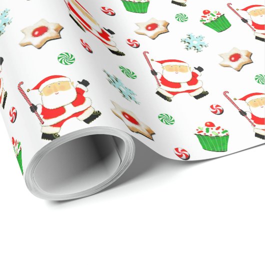Hockey op Kerstmis Cadeaupapier (Rol Hoek)