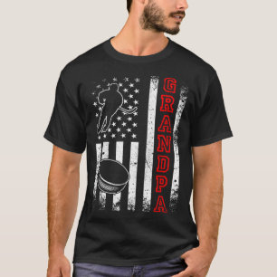 Hockey Opa Amerikaanse vlag Grappige Hockey Lovers T-shirt