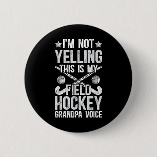 Hockey Opa Stem Hockey Speler Oma Ronde Button 5,7 Cm