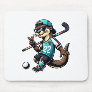Hockey Otter Met Stok Vredesteken Zonnebril 22 Mas Muismat