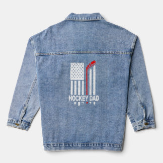 Hockey Pap Papa Pucking Amerikaanse vlag Father Da Denim Jacket