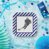 Hockey Party Blauw Papieren Bordje (Feest)