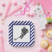 Hockey Party Blauw Papieren Bordje (Feest)