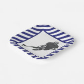 Hockey Party Blauw Papieren Bordje (Gebogen)