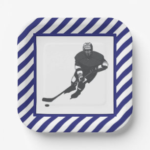 Hockey Party Blauw Papieren Bordje