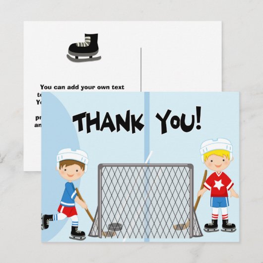 Hockey Party Sport Verjaardag Dank u Briefkaart (Voorkant / Achterkant)