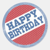 Hockey Party Sticker - Happy Birthday (Voorkant)