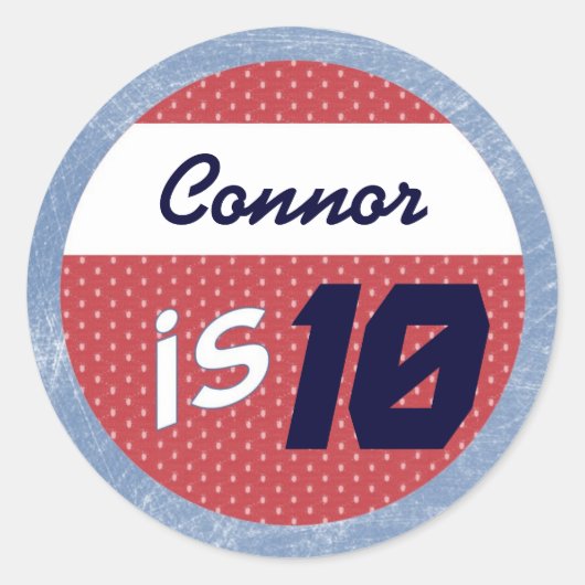 Hockey Party Sticker - Naam/Leeftijd Sticker (Voorkant)