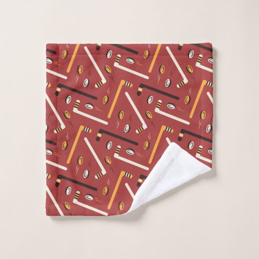 Hockey Pattern Bad Handdoek (Wasdoekje)