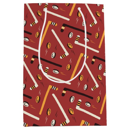 Hockey Pattern Medium Cadeauzakje (Voorkant)