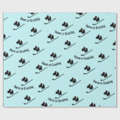 Hockey Pattern - Schaatsen en Stick Any Name / Tex Cadeaupapier (Vlak)
