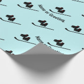 Hockey Pattern - Schaatsen en Stick Any Name / Tex Cadeaupapier (Hoek)