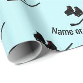 Hockey Pattern - Schaatsen en Stick Any Name / Tex Cadeaupapier (Rol Hoek)