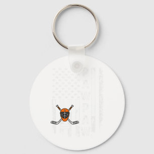 Hockey Pawpaw Amerikaanse Vlag Vintage Kerstmis Ke Sleutelhanger