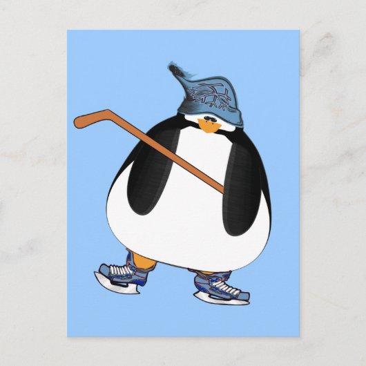 Hockey Penguin Briefkaart (Voorkant)