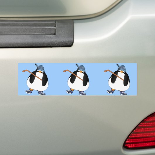 Hockey Penguin Bumpersticker (Op auto)