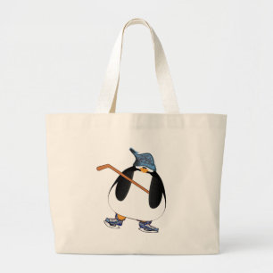 Hockey Penguin Grote Tote Bag