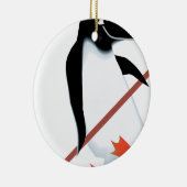 Hockey penguin keramisch ornament (Rechts)