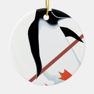 Hockey penguin keramisch ornament