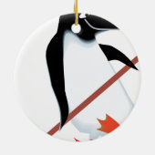 Hockey penguin keramisch ornament (Achterkant)