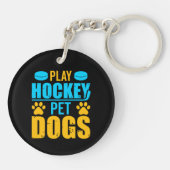 Hockey Pet-honden afspelen Sleutelhanger (Achterkant)