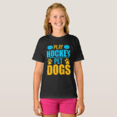Hockey Pet-honden afspelen T-shirt (Voorkant volledig)