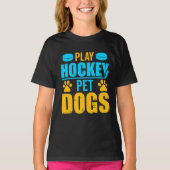 Hockey Pet-honden afspelen T-shirt (Voorkant)