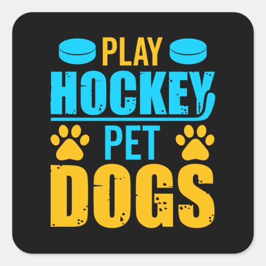Hockey Pet-honden afspelen Vierkante Sticker (Voorkant)