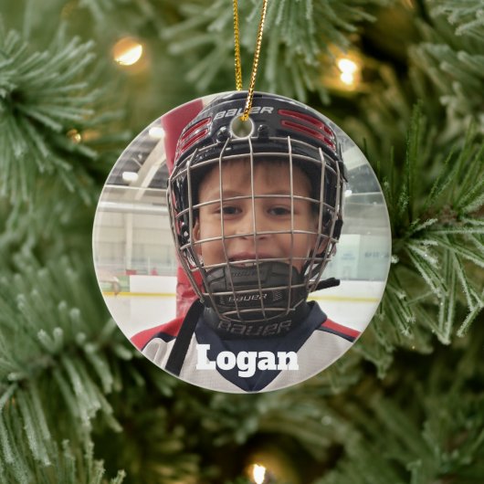 Hockey Photo Ornament (Boom)