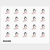 Hockey pinguïn ronde sticker (Vel)