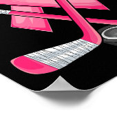 Hockey Pink Ribbon Breast Cancer Bewustheid Sport  Poster (Hoek)