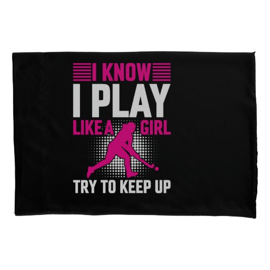 Hockey Play als een meisje keramisch Kussensloop (Voorkant)