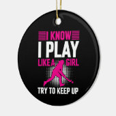 Hockey Play als een meisje Keramisch Ornament (Links)