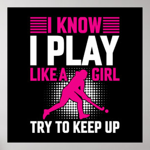 Hockey Play als een meisje keramisch Poster