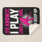 Hockey Play als een meisje keramisch Sherpa Deken (Voorkant (horizontaal))