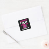 Hockey Play als een meisje keramisch Vierkante Sticker (Envelop)