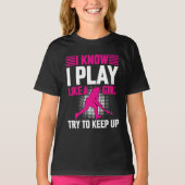 Hockey Play als een meisje T-shirt (Voorkant)