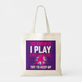 Hockey Play als een meisje Tote Bag (Achterkant)