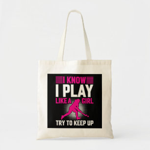 Hockey Play als een meisje Tote Bag