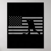Hockey Player - American Flag Hockey Poster (Voorkant)