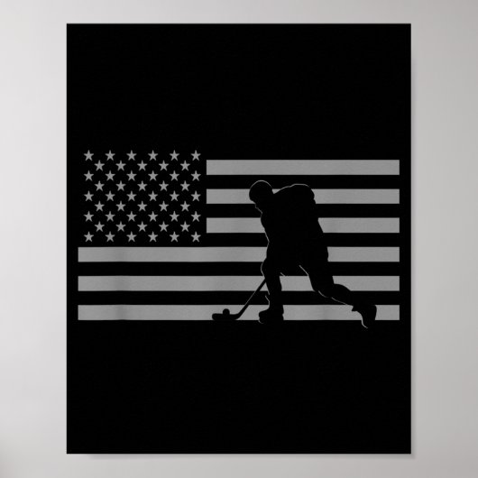 Hockey Player - American Flag Hockey Poster (Voorkant)