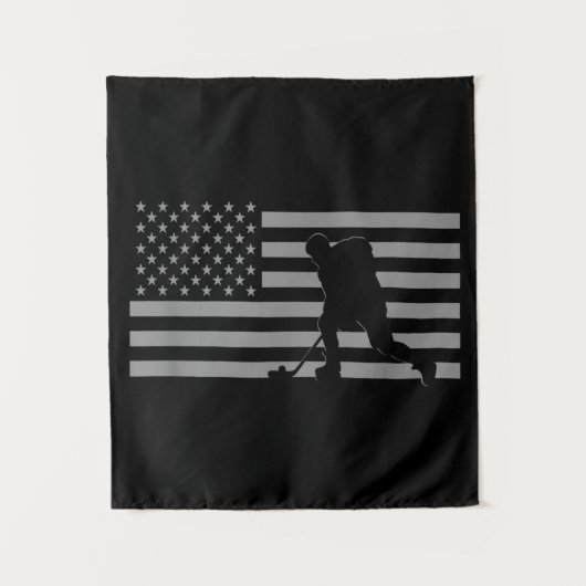 Hockey Player - American Flag Hockey Wandkleed (Voorkant)