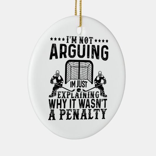 Hockey Player Arguing Gift Funny Hockey Keramisch Ornament (Rechts)